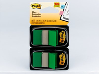 Post-It Flags, Green, 1 in Wide, 50/Dispenser, 2 Dispensers/Pack bandera adhesiva 50 hojas