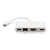 C2G USB-C® auf HDMI®, VGA, USB-A und RJ45 Multiport-Adapter - 4K 30 Hz - Weiß