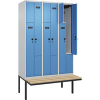 Vestiaire à portes en Z Evolo PLUS avec banc