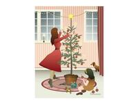 Weihnachtskarte Vissevasse Decorating the tree A6 10,5x15cm