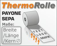 Thermorolle EC 57/18m/12 mit PAYONE SEPA Lastschrifttext