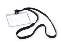 Durable Lanyard Name Badge Black ID Card Holder + Inserts | 10 Pack | 60 x 90mm