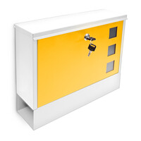 Briefkasten in Weiß-Gelb - (B)36 x (H)30 x (T)10 cm 10017418_360