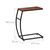 Relaxdays Beistelltisch Industrial Design, C-Form, HBT 58,5 x 47,5 x 25 cm, Tisch für Couch & Bett, Metall & MDF, braun