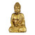 Relaxdays Buddha Figur Garten, wetterfest & frostsicher, Gartenbuddha sitzend, Gartenfigur, HxBxT: 17 x 10 x 7 cm, gold