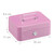 Relaxdays Geldkassette abschließbar, entnehmbarer Einsatz, 5 Fächer, Geldkasten Eisen, HxBxT: 8,5 x 20 x 17 cm, pink