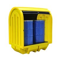 2 Drum Spill Pallet with Hard Cover and Horizontal Drum Stand
