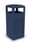 Square Litter Bin with Dome Lid - 140 Litre - Black