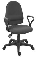 Ergo Twin High Back Fabric Operator Office Chair with Fixed Arms Black - 2900BLK/0288 -