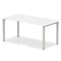 Evolve Plus 1400mm Single Starter Desk White Top Silver Frame BE131