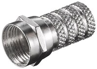 F-Stecker, Zink vernickelt, L. ca. 20mm, Für Kabel Außen-ø 4,0 mm, 3 Ringe
