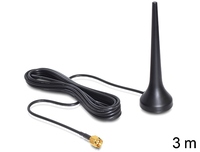 Antenne GSM UMTS Sixband SMA 2 dBi omnidirektional mit magnetischem Standfuß starr, schwarz , Delock