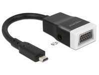 Adapterkabel micro HDMI-D Stecker an VGA Buchse mit Audio (ohne Muttern), schwarz, 0,15m, Delock® [6