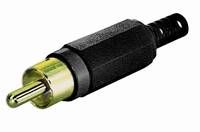 Cinch Stecker vergoldet bis 7mm Kabel, schwarz, Good Connections®