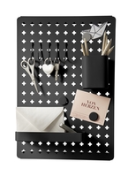 WENKO Wand-Organizer mit 3 Magneten, 5 Haken und 2 Behältern, schwarz