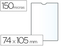 Funda Portadocumento Q-Connect Din A7 150 Micras Pvc Transparente con Uñero 74X105 Mm
