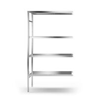 Stainless steel boltless shelf unit, 4 smooth shelves