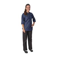 Whites NY Queens Women's Chef Jacket in in Blue - Cotton with Pocket - L