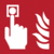 Brandschutzschild - Brandmelder, Rot, 15 x 15 cm, Folie, Selbstklebend, Weiß