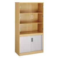 Combination bookcase and tambour units