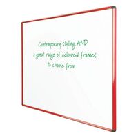 Shield® deluxe coloured frame whiteboards - 600 x 900mm, red