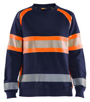 Damen High Vis Sweatshirt 3409 marineblau/orange