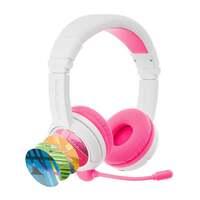 BuddyPhones School+ sztereó Bluetooth headset rózsaszín-fehér (BT-BP-SCHOOLP-PINK)