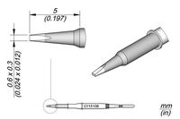 JBC Tools C115108 forrasztóhegy, véső forma, egyenes 0.6 x 0.3 mm, hossza 5 mm