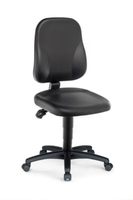 LLG-Lab chair artificial leather black castors seat height 440-620mm