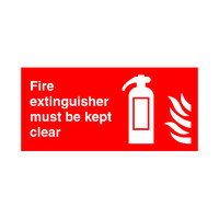 BRADY Y1337333 SIGN FIRE EXTING KEPT CLEAR 20 X 40CM RIGID PLASTIC