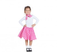 Kit de Chica Pin Up Rosa para niña: Falda y Pañuelo 5-6A