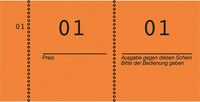 Nummernblock, orange, nummeriert 1-1000, 10 Blocks