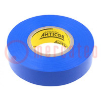 Tape: electrical insulating; W: 19mm; L: 20m; Thk: 0.19mm; blue; 380%