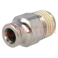 Push-in fitting; straight; nickel plated brass; Thread: BSP 1/4"