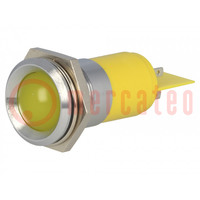 Contrôle: LED; concave; jaune; 24÷28VDC; 24÷28VAC; Ø22,2mm; IP67