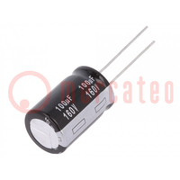 Capacitor: electrolytic; THT; 100uF; 160VDC; Ø16x25mm; Pitch: 7.5mm