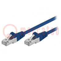 Patch cord; F/UTP; 5e; Line; CCA; PVC; blau; 1m; 26AWG