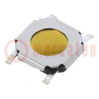 Microswitch TACT; Pos: 2; 0.05A/12VDC; SMT; none; 5.2x5.2mm; 1mm