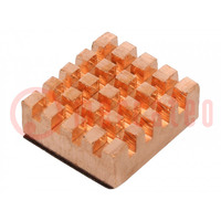 Heatsink; copper; 13.2x12.1mm; Arduino,Raspberry Pi; copper