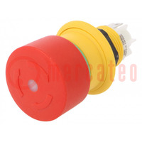 Switch: emergency stop; 16mm; Stabl.pos: 2; NC; red; LED; Pos: 2; 61