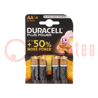 Batterie: alkalisch; 1,5V; AA; nicht aufladbar; 4Stk; Plus