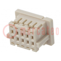 Conector: conducto-placa; enchufe; hembra; DF20; 1mm; PIN: 10; recto