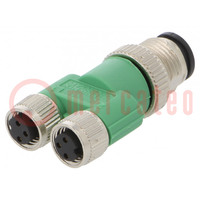 Splitter; M12 male,M8 female x2; A code-DeviceNet / CANopen