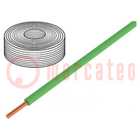 Wire; 0.2mm2; solid; Cu; PVC; green; 60V; 10m; 1x0.2mm2