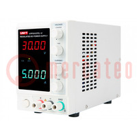 Power supply: laboratory; single-channel,linear; 0÷30VDC; 0÷5A