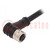 Connector: M8; female; PIN: 5; angled; plug; 1.5A; IP67; 30V; 1m; PVC