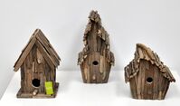Decorative Wood Bird House - 25cm x 18cm x 42cm