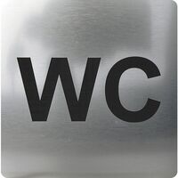 Produktbild zu WC Simbolo autoadesivo, 100 x 100 mm, plastica effetto inox
