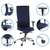 Bürostuhl / Chefsessel OFFICE-TEC Stoff dunkelblau hjh OFFICE