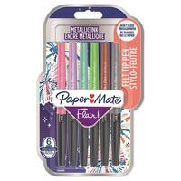 PAPER MATE Faserschreiber Flair 6er METALLIC M 0.7 mm Blister